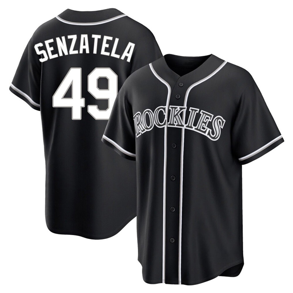 C.Rockies #49 Antonio Senzatela Player Black Fashion Out Home Game Fdoa Stitched Jerseys