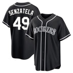 C.Rockies #49 Antonio Senzatela Player Black Fashion Out Home Game Fdoa Stitched Jerseys