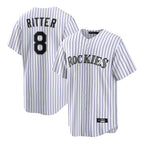 C.Rockies #8 Ryan Ritter Player White Game Home Fdoa Stitched Jerseys