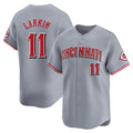 C.Reds #11 Barry Larkin Player Gray Home Limited Fdoa Stitched Jerseys