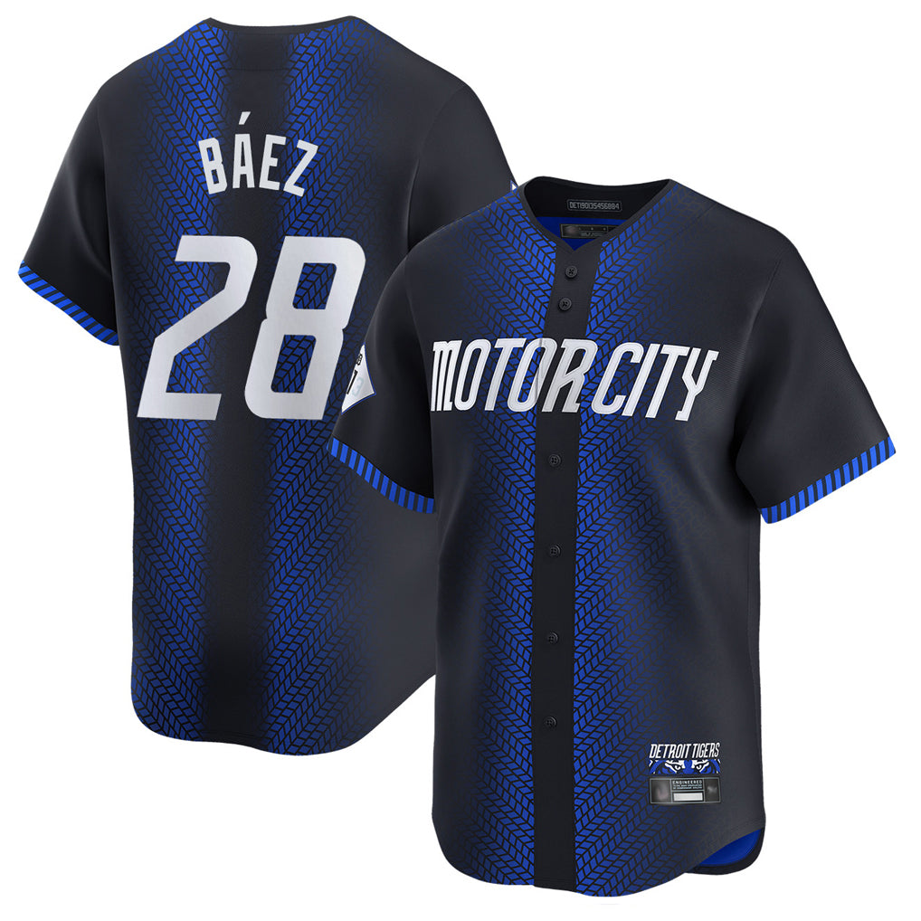 D.Tigers #28 Javier B¨¢ez Player Navy City Connect Home Limited Fdoa Stitched Jerseys