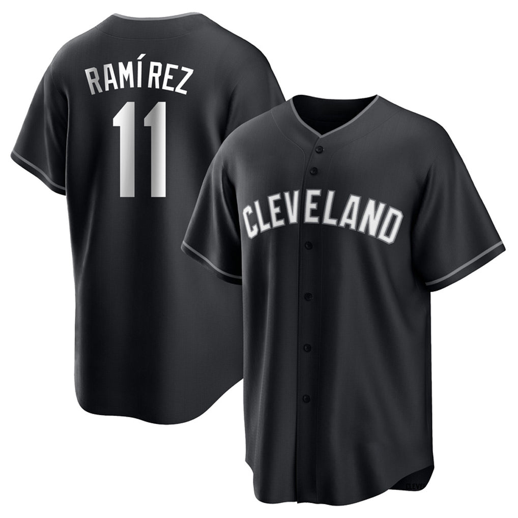 C.Guardians #11 Jose Ramirez Player Black Home Game Fdoa Stitched Jerseys