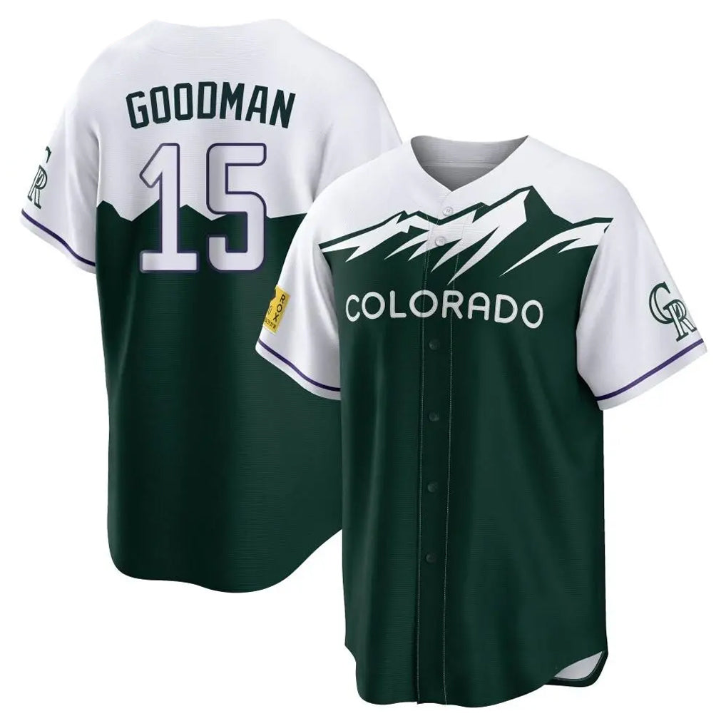 C.Rockies #15 Hunter Goodman Player Green City Connect Home Game Fdoa Stitched Jerseys
