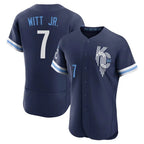 KC.Royals #7 Bobby Witt Jr. Player Navy City Connect Limited Elite Home Fdoa Stitched Jerseys