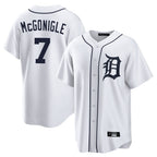 D.Tigers #7 Kevin McGonigle Player White Home Game Fdoa Stitched Jerseys
