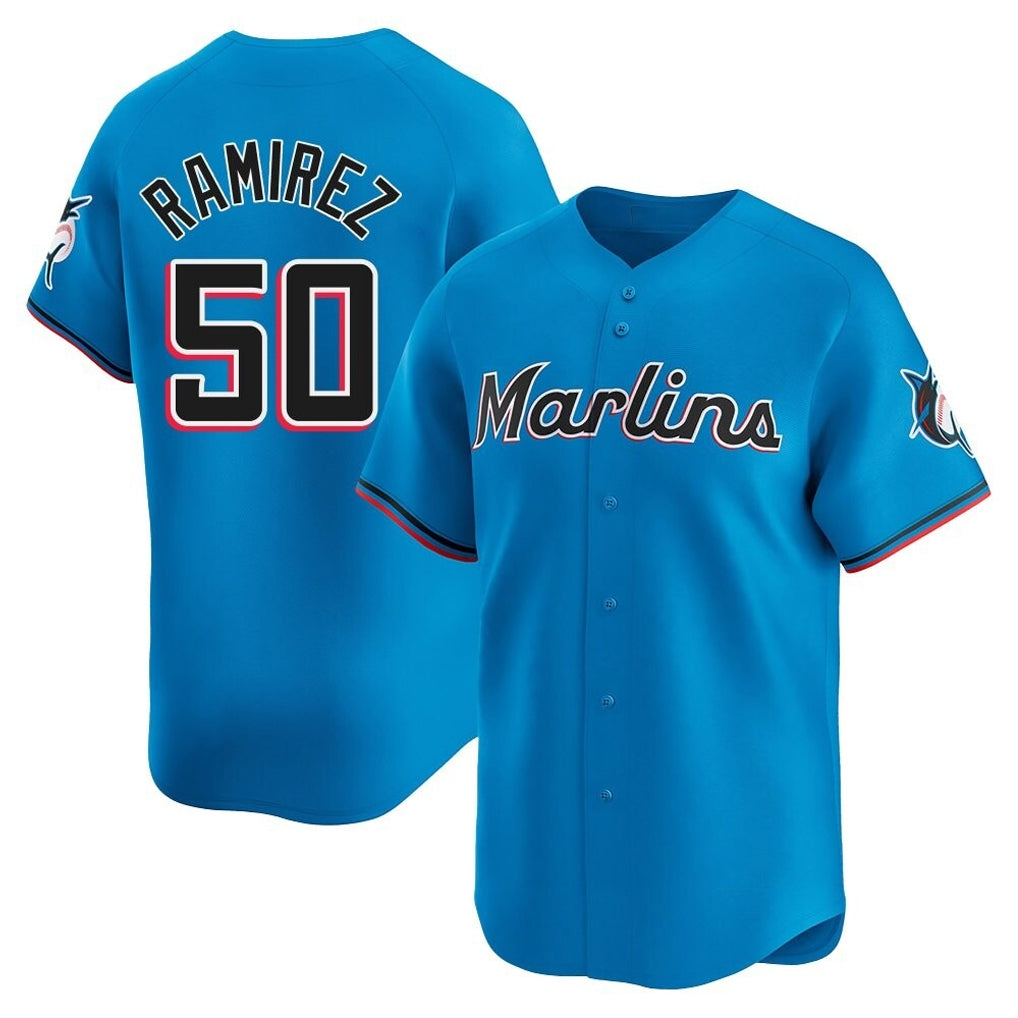 M.Marlins #50 Agustin Ramirez Player Blue Home Limited Fdoa Stitched Jerseys