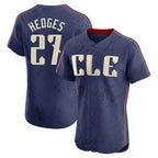 C.Guardians #27 Austin Hedges Player Navy City Connect Limited Elite Home Fdoa Stitched Jerseys