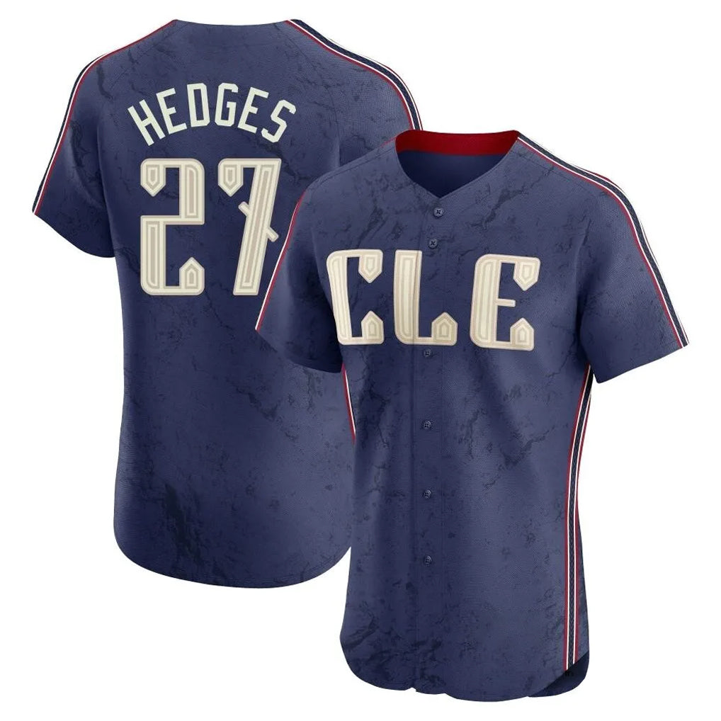 C.Guardians #27 Austin Hedges Player Navy City Connect Limited Elite Home Fdoa Stitched Jerseys