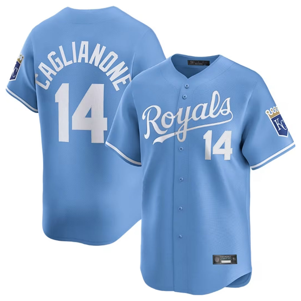 KC.Royals #14 Jac Caglianone Player Light Blue Alt Limited Home Fdoa Stitched Jerseys
