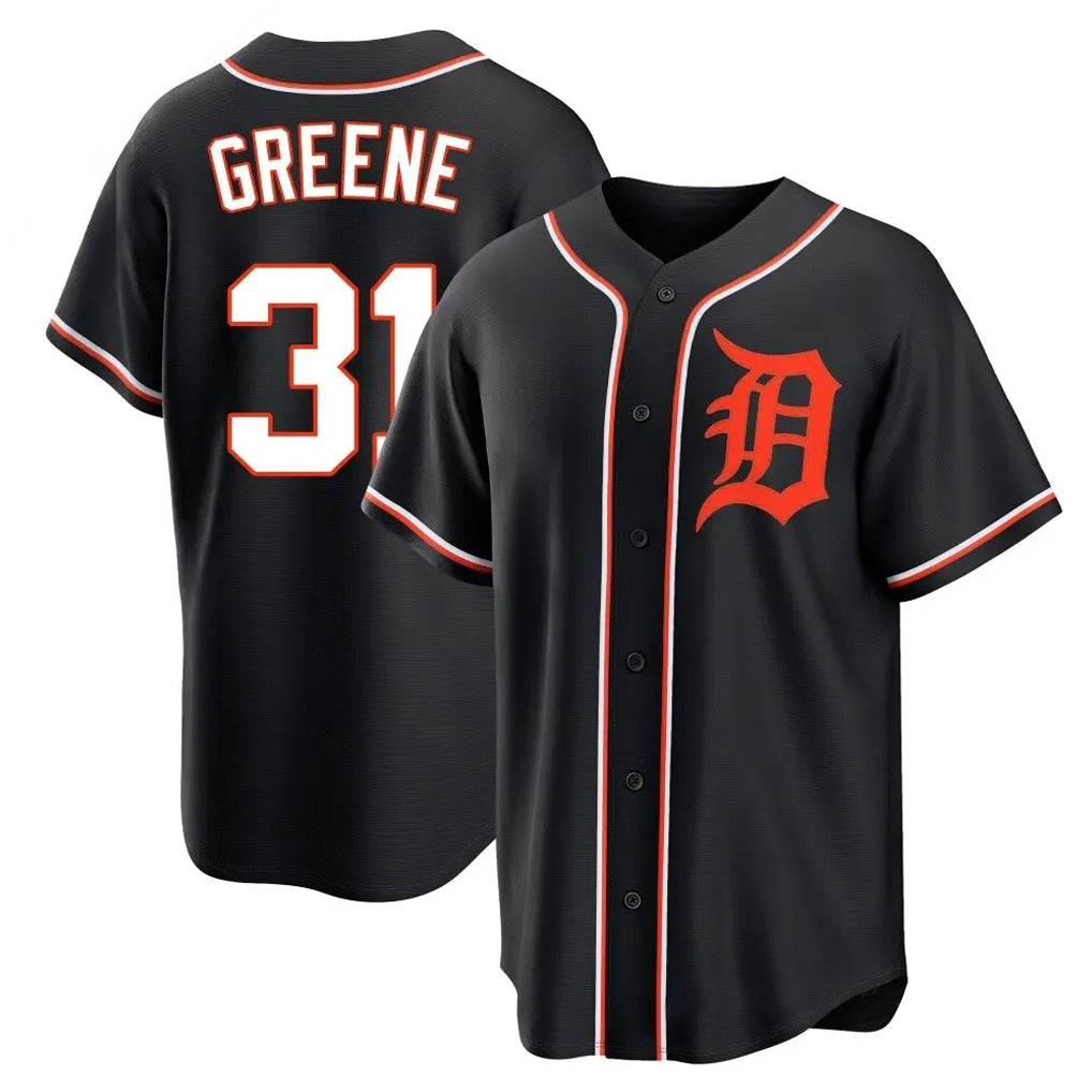D.Tigers #31 Riley Greene Player Black Fashion Out Home Game Fdoa Stitched Jerseys