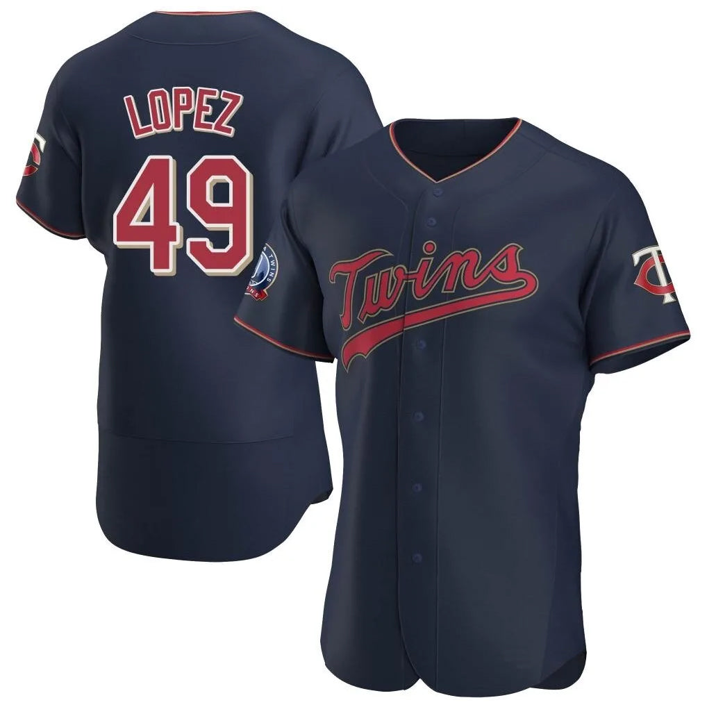 M.Twins #49 Pablo Lopez Player Navy 60th Home Limited Elite Fdoa Stitched Jerseys