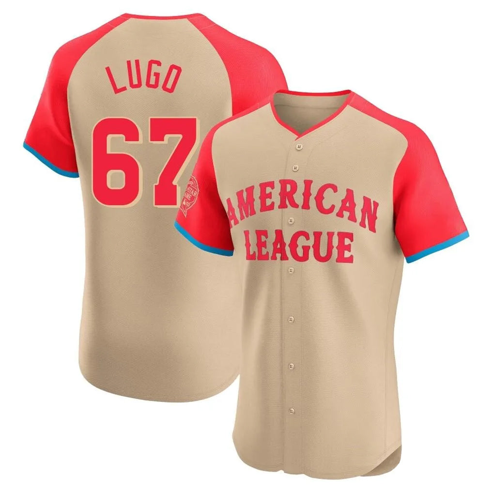 KC.Royals #67 Seth Lugo Player Cream American League All-Star Limited Elite Home Fdoa Stitched Jerseys
