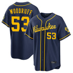 M.Brewers #53 Brandon Woodruff Player Navy Home Stadium Game Fdoa Stitched Jerseys