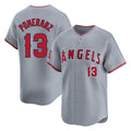 LA.Angels #13 Drew Pomeranz Player Gray Home Limited Fdoa Stitched Jerseys