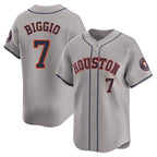 H.Astros #7 Craig Biggio Player Gray Home Limited Fdoa Stitched Jerseys