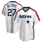 H.Astros #27 Jose Altuve Player White Cooperstown Collection T-shirt Fdoa Stitched Jerseys