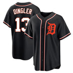 D.Tigers #13 Dillon Dingler Player Black Fashion Out Home Game Fdoa Stitched Jerseys