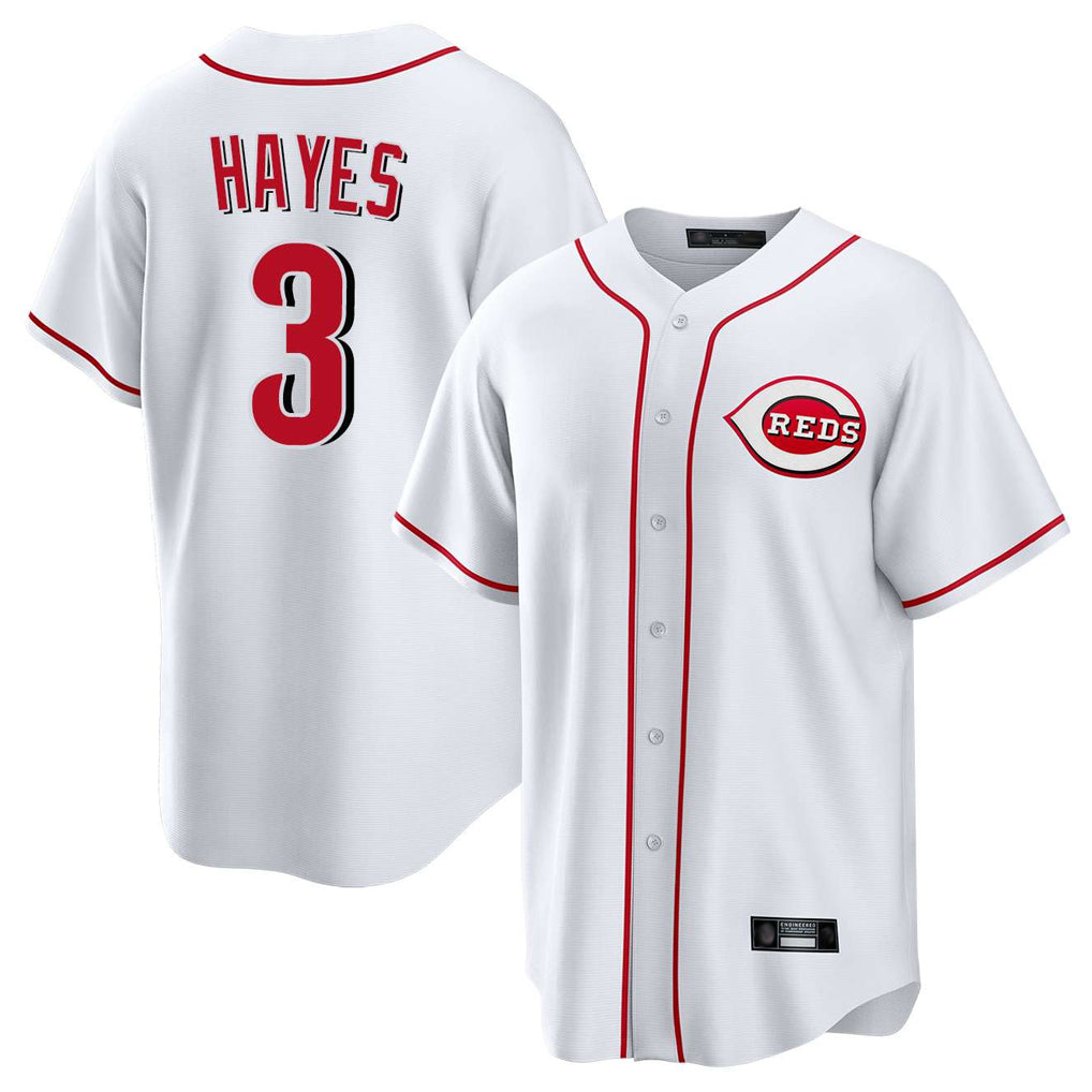 C.Reds #3 Ke'Bryan Hayes Player White Game Home Fdoa Stitched Jerseys