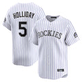 C.Rockies #5 Matt Holliday Player White Limited Home Fdoa Stitched Jerseys