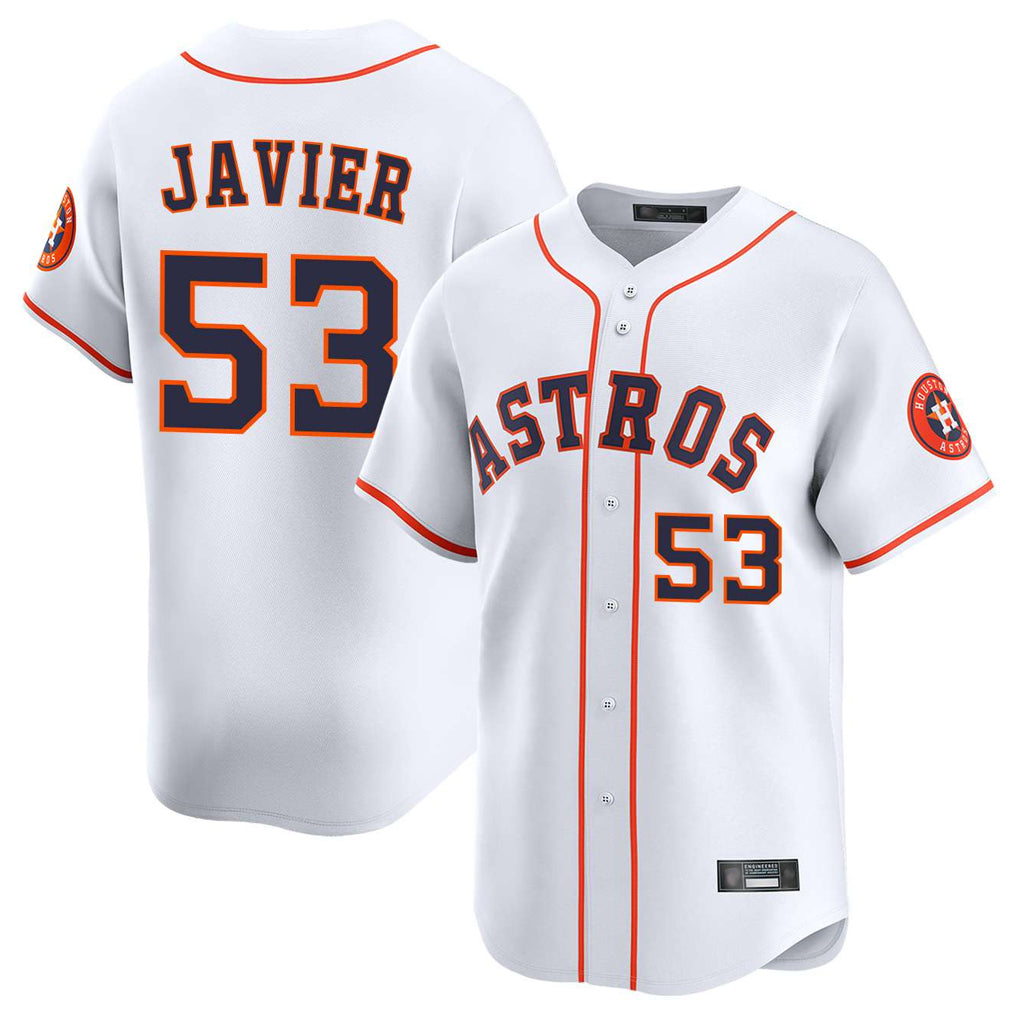 H.Astros #53 Cristian Javier Player White Home Limited Fdoa Stitched Jerseys