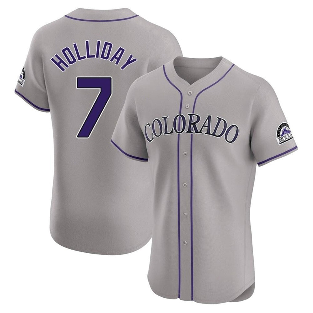 C.Rockies #7 Matt Holliday Player Gray Limited Elite Home Fdoa Stitched Jerseys