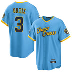 M.Brewers #3 Joey Ortiz Player Light Blue City Connect Home Game Fdoa Stitched Jerseys