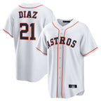 H.Astros #21 Yainer Diaz Player White Home Game Fdoa Stitched Jerseys
