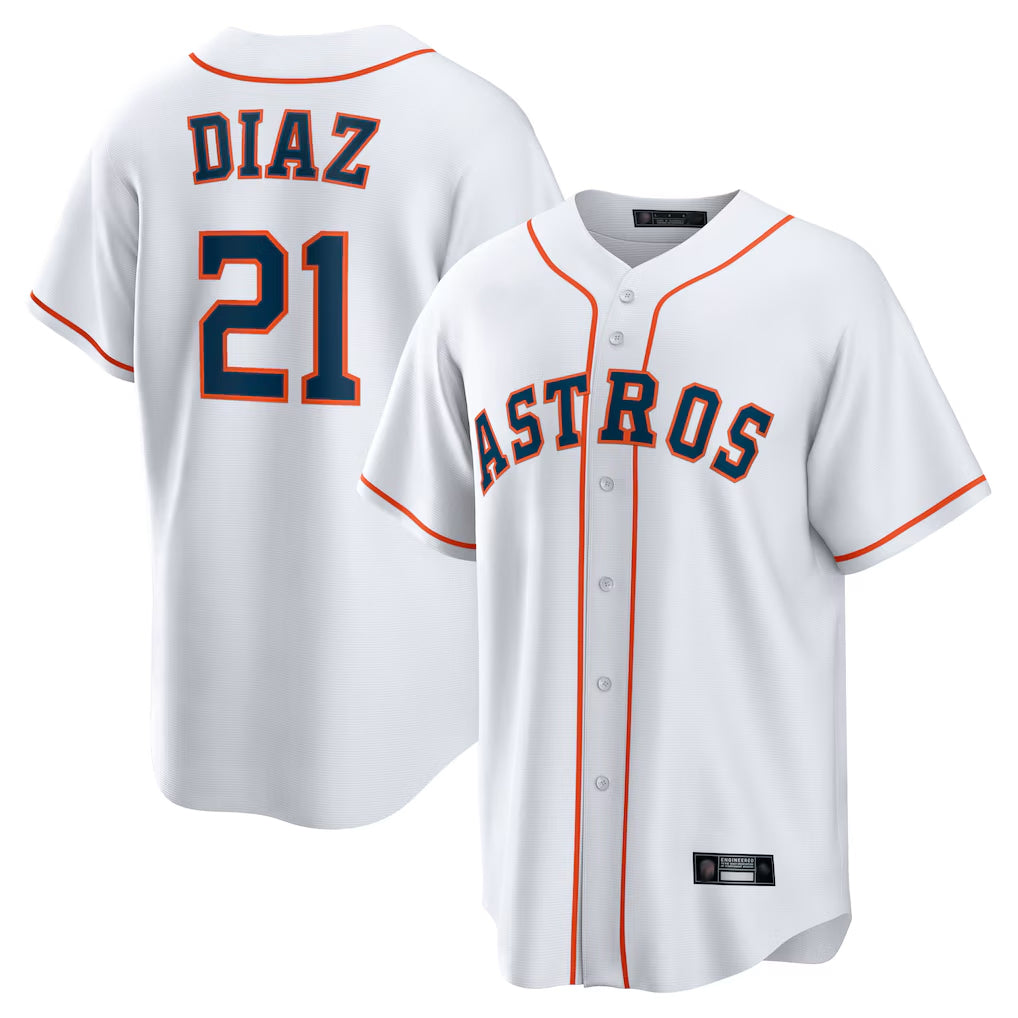 H.Astros #21 Yainer Diaz Player White Home Game Fdoa Stitched Jerseys