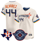 H.Astros #44 Yordan Alvarez Player Cream City Connect Texas Patch Vapor Premier Limited Home Fdoa Stitched Jerseys