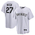 C.Rockies #27 Jordan Beck Player White Game Home Fdoa Stitched Jerseys