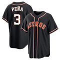 H.Astros #3 Jeremy Pe?a Player Black Fashion Out Home Game Fdoa Stitched Jerseys