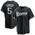 T.Rangers #5 Corey Seager Player Black Replica Game Fdoa Stitched Jerseys