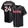 C.Guardians #24 Triston McKenzie Player Black Fashion Out Home Game Fdoa Stitched Jerseys