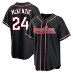C.Guardians #24 Triston McKenzie Player Black Fashion Out Home Game Fdoa Stitched Jerseys