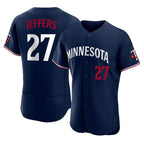 M.Twins #27 Ryan Jeffers Player Navy Replica Home Limited Elite Fdoa Stitched Jerseys