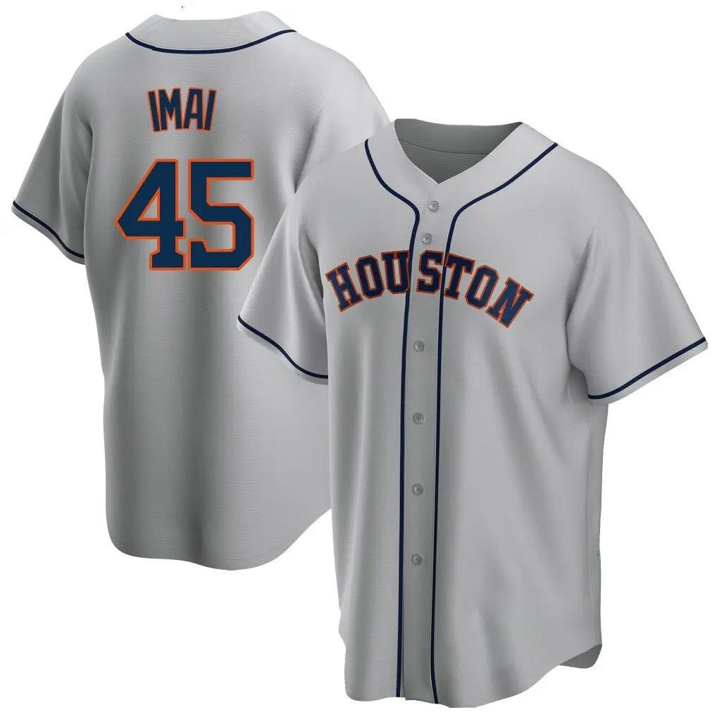 H.Astros #45 Tatsuya Imai Player Gray Home Game Fdoa Stitched Jerseys