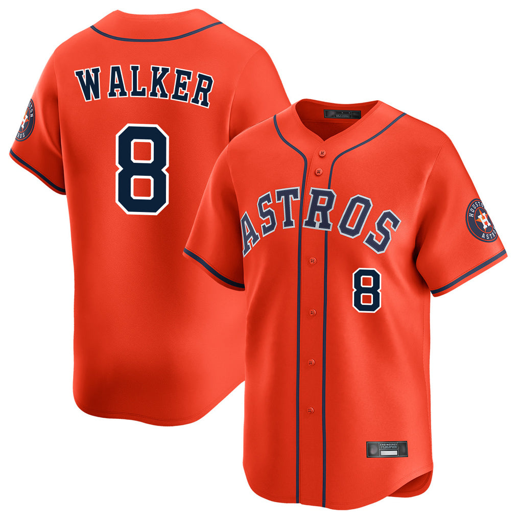 H.Astros #8 Christian Walker Player Orange Home Limited Fdoa Stitched Jerseys