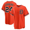 D.Tigers #24 Miguel Cabrera Player Orange Home Game Fdoa Stitched Jerseys