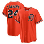 D.Tigers #24 Miguel Cabrera Player Orange Home Game Fdoa Stitched Jerseys