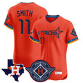H.Astros #11 Cam Smith Player Orange City Connect Texas Patch Vapor Premier Limited Elite Home Fdoa Stitched Jerseys
