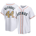H.Astros #44 Yordan Alvarez Player Gold Collection Game Home Fdoa Stitched Jerseys