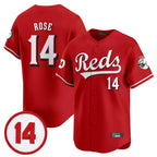 C.Reds #14 Pete Rose Player Red Vapor Premier Limited Home Fdoa Stitched Jerseys