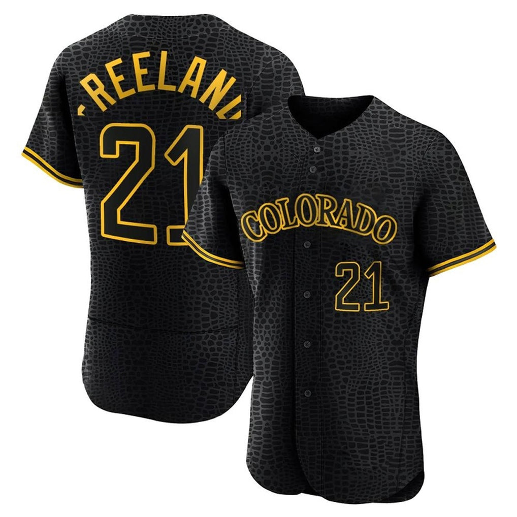 C.Rockies #21 Kyle Freeland Player Black Snake Skin City Limited Elite Home Fdoa Stitched Jerseys
