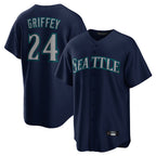 S.Mariners #24 Ken Griffey Jr Player Navy Home Game Fdoa Stitched Jerseys