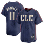C.Guardians #11 Jose Ramirez Player Navy City Connect Limited Home Fdoa Stitched Jerseys