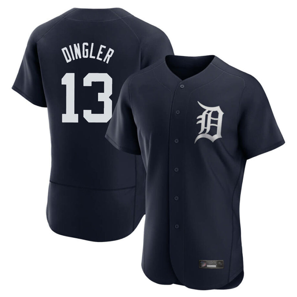 D.Tigers #13 Dillon Dingler Player Navy Limited Elite Home Fdoa Stitched Jerseys