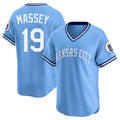 KC.Royals #19 Michael Massey Player Light Blue Limited Throwback Cooperstown Collection T-shirt Fdoa Stitched Jerseys