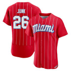 M.Marlins #26 Janson Junk Player Red City Connect Home Limited Elite Fdoa Stitched Jerseys