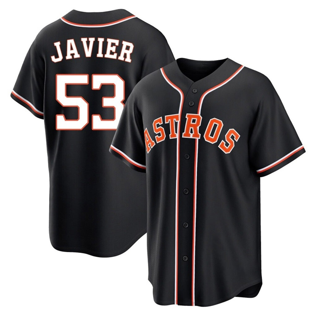H.Astros #53 Cristian Javier Player Black Fashion Out Home Game Fdoa Stitched Jerseys