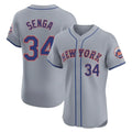 NY.Mets #34 Kodai Senga Player Gray Road Limited Elite Home Fdoa Stitched Jerseys